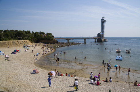 The Scene of the Beach in Dalian
