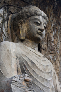China,Henan Province,Luoyang,Buddhist sculpture at Longmen Grottoes