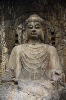 China,Henan Province,Luoyang,Buddhist sculpture at Longmen Grottoes