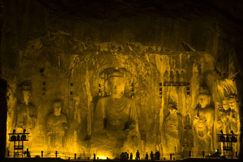 China,Henan Province,Luoyang,Buddhist sculpture at Longmen Grottoes