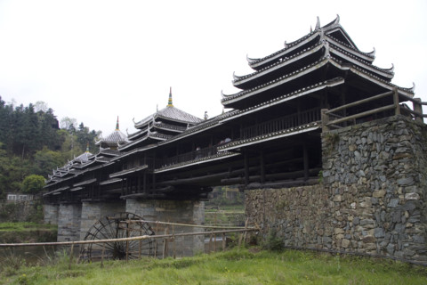 Roofed Bridge of Dong Minority,Guangxi Province,China