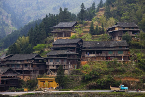 Roofed Bridge of Dong Minority,Guangxi Province,China