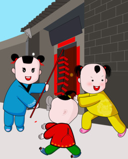Kids setting fireworks