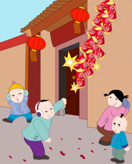 Kids setting fireworks