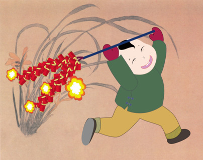 Kids setting fireworks
