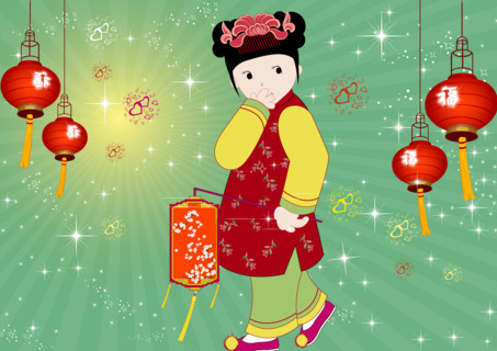 Kids celebrating Spring Festival