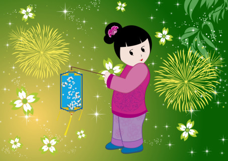 Kids celebrating Spring Festival