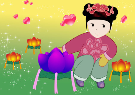 Kids celebrating Spring Festival