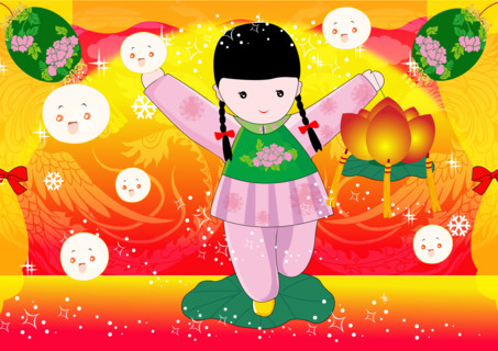 Kids celebrating Spring Festival