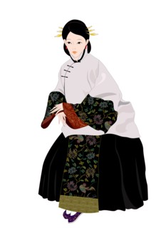 Chinese Beauty Wearing Traditional Dress