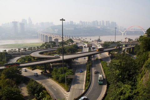 Chongqing sloping stone overpass