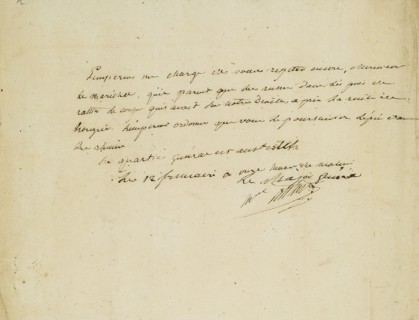 Ordre manuscrit du maréchal Berthier concernant la bataille d'Austerlitz