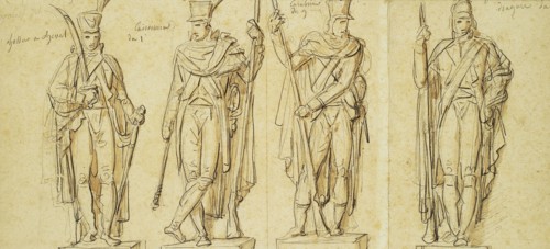 Meynier, Etudes pour les statues de l'Arc de Triomphe du Carrousel