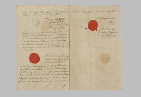 Copie authentique de la Dispense ayant autorisé la célébration du mariage de Napoléon 1er et Marie-Louise d'Autriche sans publication des bans