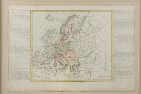 Carte de l'Europe ayant appartenu à Bonaparte