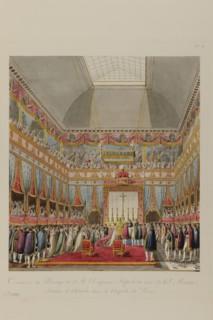 Cérémonie du mariage de Napoléon 1er et Marie-Louise d'Autriche dans la Chapelle du Louvre (2 avril 1810)