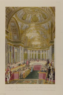 Le banquet impérial dans la grande salle du Palais des Tuileries, à l'occasion du mariage de Napoléon 1er et Marie-Louise d'Autriche (2 avril 1810)