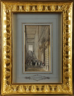 Descente du cercueil de Marie Charles César Florimond de Faÿ, comte de La Tour-Maubourg par l'escalier des Souterrains du Panthéon