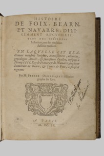 "Histoire de Foix, Béarn, et Navarre", par Pierre Olhagaray