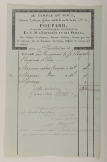 Facture du chapelier Poupard
