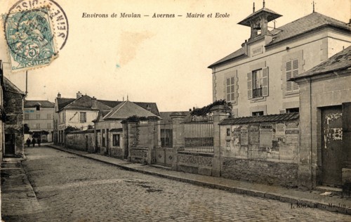 Avernes,
Mairie et école