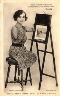 Femme peintre, née sans bras ni jambes