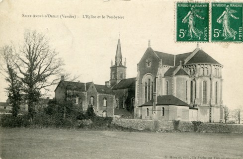 Saint-André d'Ornay, l'église et le presbytère