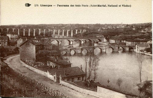 Limoges, view over three bridges