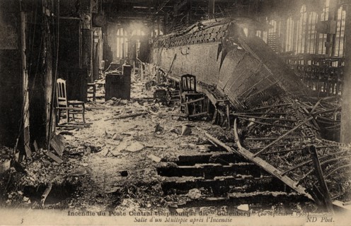 Incendie du Poste central téléphonique dit "Gutenberg" à Paris, le 20 septembre 1908