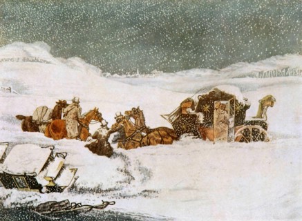 The Birmingham mail near Aylesbury par Havell
