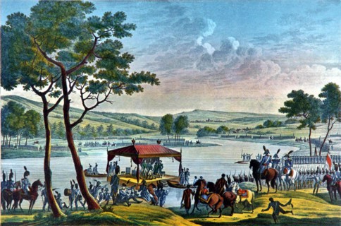 Meeting of two emporers, on June 25,  1807
