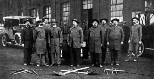 World War I. Messrs Poincaré and Millerand in the mine country