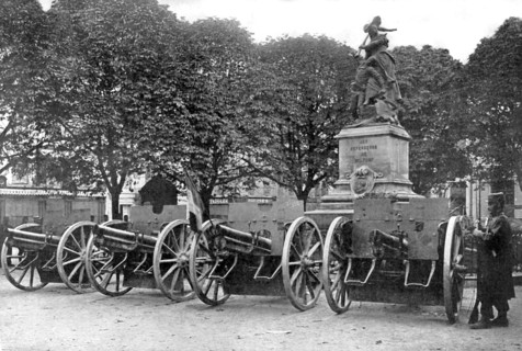 World War I. Display of the guns taken to the Germans