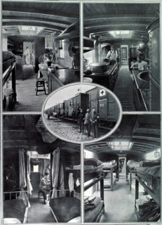 Première Guerre Mondiale. Trains sanitaires pour le transport des blessés