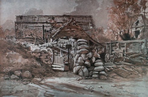François Flameng,  In Artois, former German post at Carency