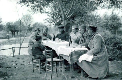 Première Guerre Mondiale - Visite du prince Alexandre de Serbie au front de Monastir