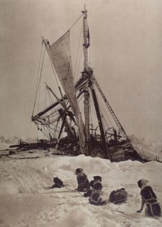 The wrecked ship of the Shackleton's Antarctic expedition (December 1915)