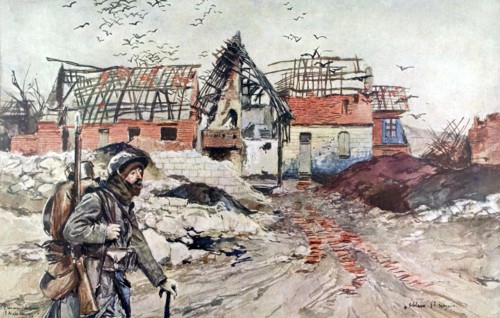 François Flameng, in Artois, in the ruins of Ablain St Nazaire