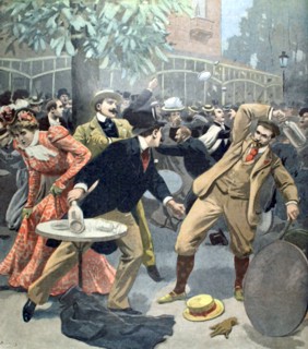 Bagarre provoquée par un groupe d'anarchiste au Pavillon d'Armenonville, du 25 juin 1899