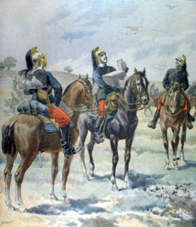 During military manoeuvres, carrier pigeons taking wing,  in "Le Petit Journal" dated May 2, 1897