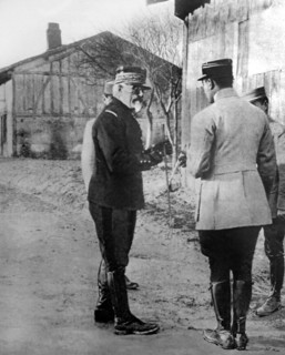 World War I. General Balfourier visiting quarters on the Verdun front