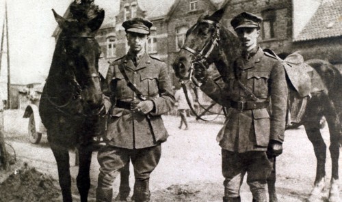 World War I. Princes Max änd Alex of Bourbon-Parme in the ranks of the Belgian Army