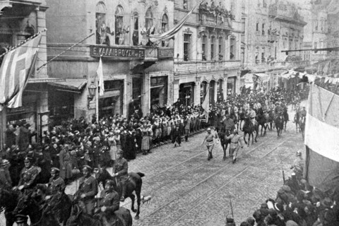 Première Guerre Mondiale. Entrée à Constantinople du général Franchet d'Esperey (1919)