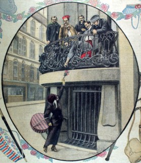 In Paris, wounded soldiers receiving flowers from a shopgirl, 1918