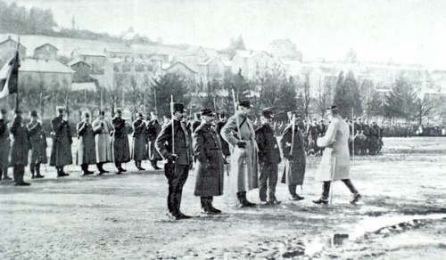 The Alsatian illustrator Hansi receiving the Legion of Honour