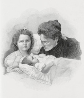L'impératrice de Russie et ses filles  Olga et Marie
