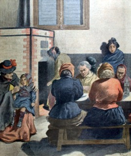In Paris, night shelter for the homeless (1902)