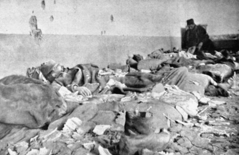Hospital ward in Ypres destroyed by a 305-mm shell (1915)