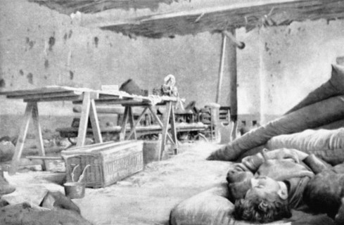 Hospital ward in Ypres destroyed by a 305-mm shell (1915)