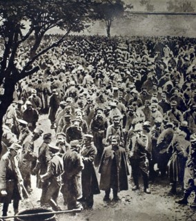 Austrian prisoners being sorted by the Russians, in Galicia
